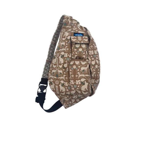 KAVU Folklore Cozy Animals Rabbit Deer Crossbody Rope Sling Bag Whimsical Travel - Picture 1 of 16